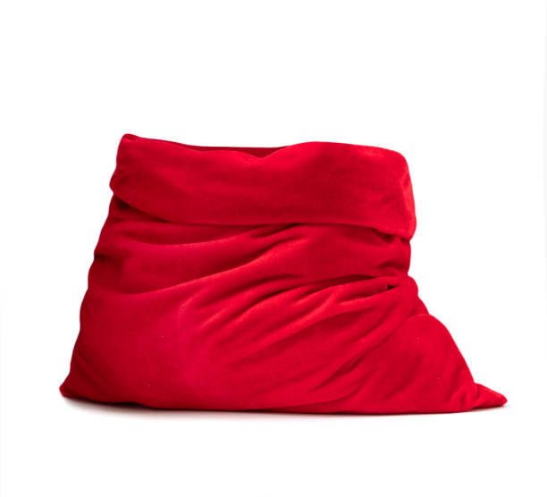 istock Red santa bag isolated. Christmas empty present bag opened. Holiday decor. 2183533921