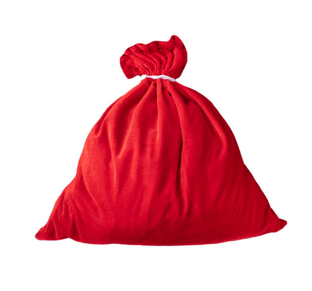 istock Red Santa bag single object on white background, Christmas presents. 2183534470