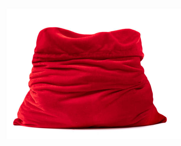 istock Red santa bag isolated. Christmas empty present bag opened. Holiday decor. 2183534476