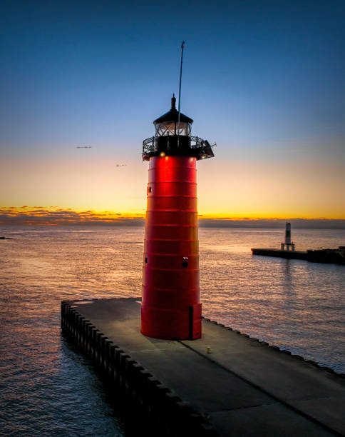 istock Kenosha Pierhead Lighthouse at Sunrise 2183536869