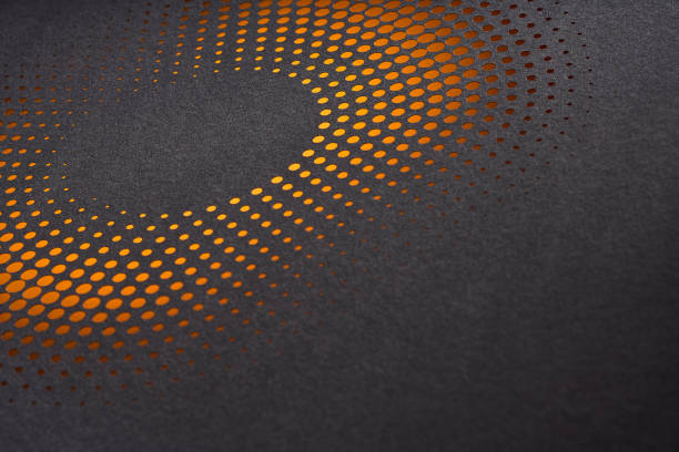 istock Modern Circular Paper Cut Design with Radiating Orange Gradient on Dark Background, Abstract Art Close-Up 2183538128