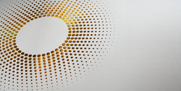 istock Abstract Circular Pattern in Gradient Gold Tones on White Background, Paper Cut Artwork Still Life Photograph 2183538314