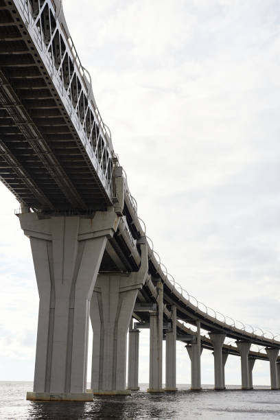 istock Tall Industrial Bridge Above Water 2183538586