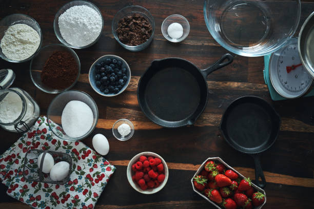 Preparing Chocolate Brownies in Domestic Kitchen