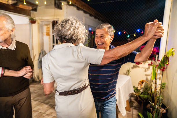 istock Senior couple dancing in the backyard 2183540971
