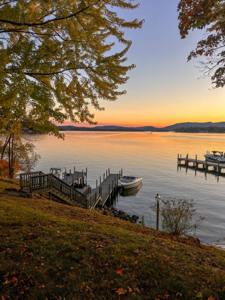 istock Sunset over the lake 2183541702