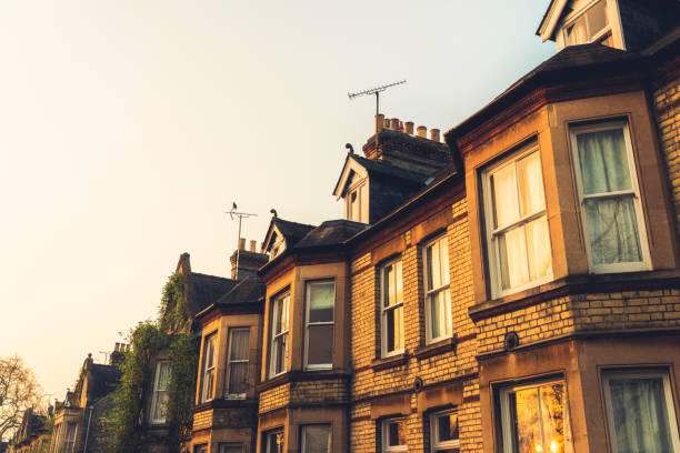 istock Row of red brick terraced houses 2183545737