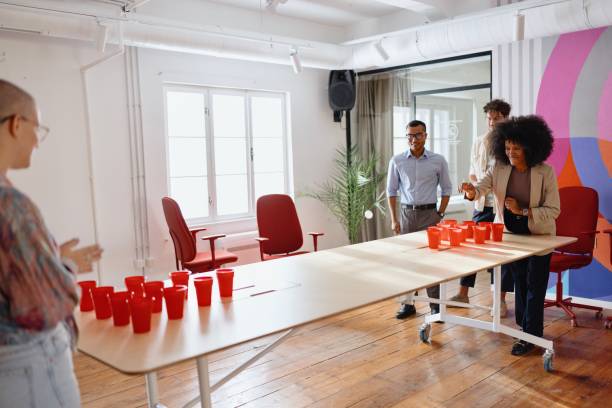 istock Modern business people playing leisure games 2183548140
