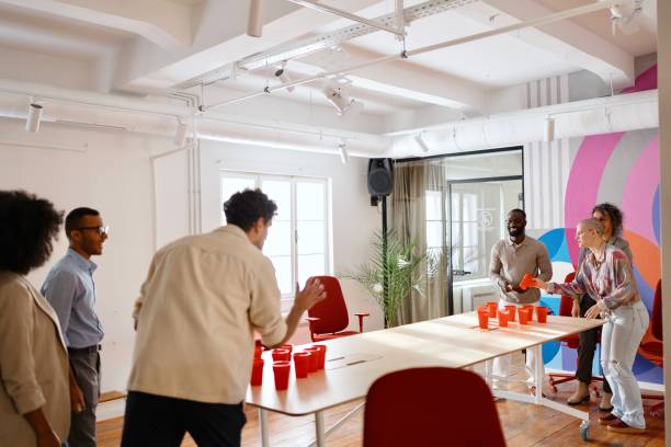 Business team playing leisure games