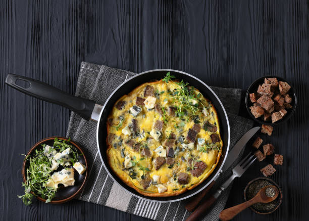 istock omelette with blue cheese, rye croutons and thyme 2183551092