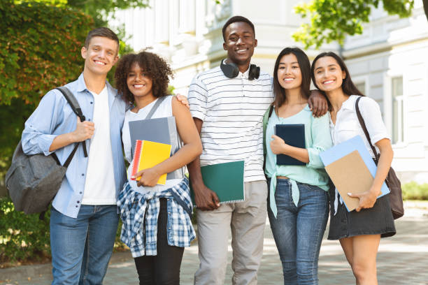 istock Group of international university students posing outdoors in campus 2183552913