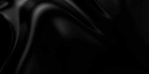 istock 3d soft black waves background. Dark silk crumples. Elegant minimalistic satin ripples backdrop. 3d render illustration 2183553858