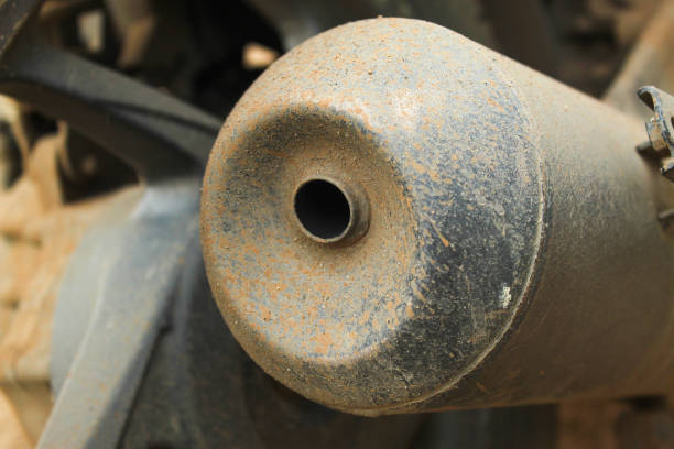 istock Dirty and dusty motorcycle exhaust 2183558136