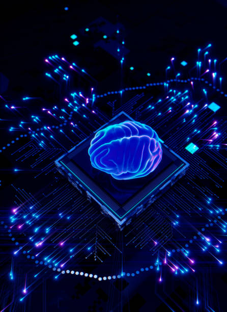 Brain on a Chip: The Cutting-Edge of Artificial Intelligence stock photo