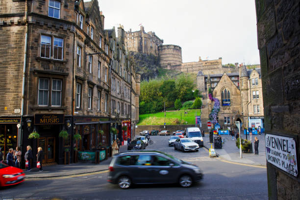 Edinburgh Castle, a view from the Vennel Steps looking down. Photo was taken on Oct 3, 2024