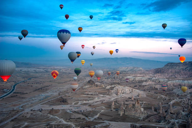 istock Sunrise landscape in Cappadocia 2183582452