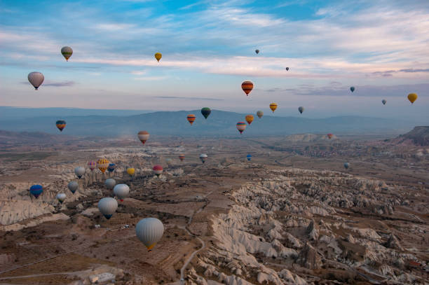 istock Sunrise landscape in Cappadocia 2183582750