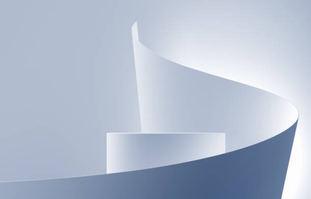 istock 3D soft blue round product podium background 2183584026