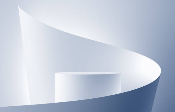istock 3D soft blue round product podium background 2183584170