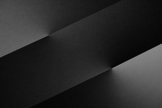 Black white dark grey abstract background. Geometric. Line stripe triangle angle diagonal 3d. Gradient. Shadow. Grain noise grange. Metal metallic. Technology business. Black white dark grey abstract background. Geometric shape. Line stripe triangle polygon angle diagonal 3d. Gradient. Shadow. Rough grain noise grange. Matte metal metallic.Technology business.Design. black and white gradient stock pictures, royalty-free photos & images