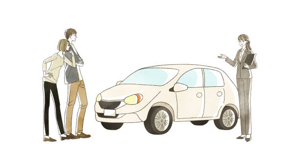 istock A woman in a suit giving an explanation about cars 2183585908