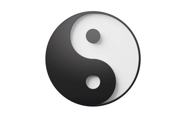 istock Chinese ancient taiji yin-yang pattern symbol, 3d rendering. 2183592026