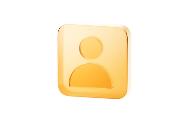 Transparent golden glass icon, 3d rendering. 3D illustration.
