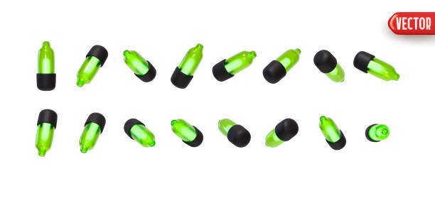 istock Set of decorative garland green lights. Realistic Christmas festive 3d element. New Year decorations objects isolated on white background. vector illustration 2183592163