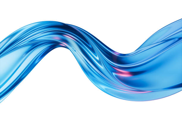 istock Dark transparent glass curves, 3d rendering. 2183592795