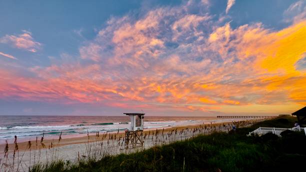 istock Sunset Serenity: Lifeguard Stand at Wrightsville Beach 2183595631
