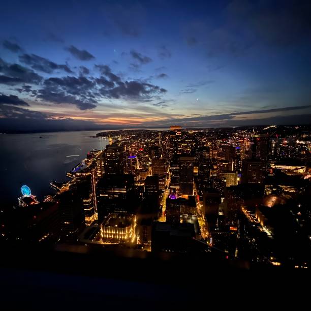 istock Seattle Skyline at Night with City Lights 2183597361