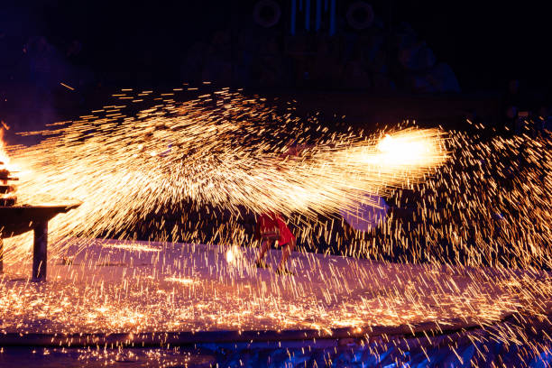 istock Spectacular Iron Flower Display at Night 2183597409