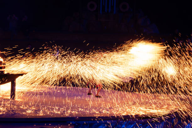 istock Spectacular Iron Flower Display at Night 2183597411