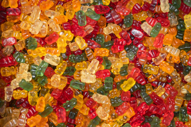 istock Colorful jelly bears candies. cute snacks. 2183605499