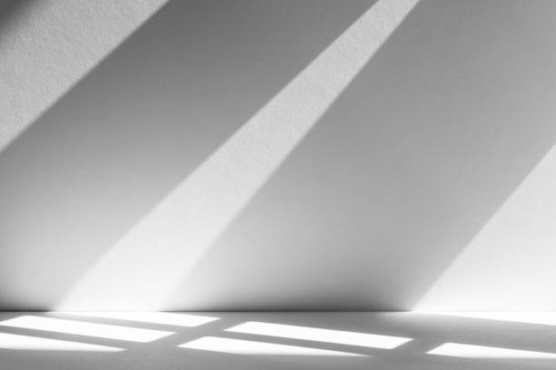istock Wall interior background, studio and backdrops show products.with shadow from window color white . background for text insertion and presentation product 2183606610