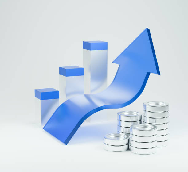 istock 3d financial growth graph with a pile of silver coins 2183606994