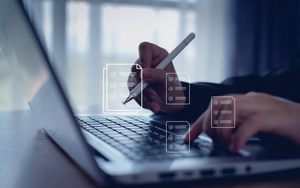 istock E-signing, digital document management, paperless office, signing business contract concept, Online business contract Electronic signature. 2183608432