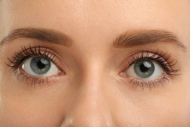 istock Woman with long eyelashes after mascara applying, closeup 2183609770