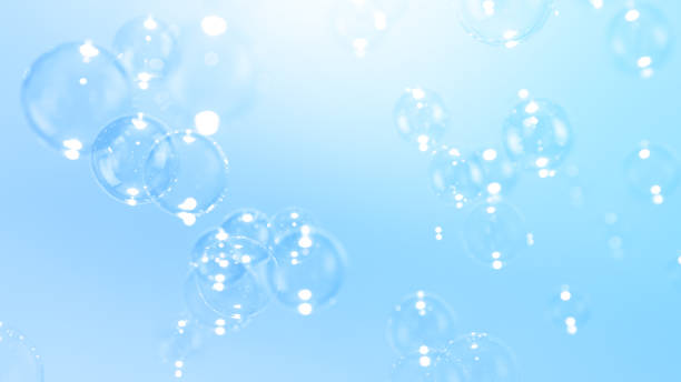 istock Beautiful Transparent Soap Bubbles Floating in The Air. Celebration Festive Backdrop. Freshness Soap Suds Bubbles Water. Abstract Blue Textured Background. 2183610375