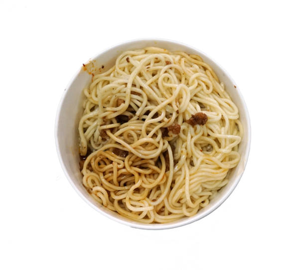 istock High angle view of cold noodle in the bowl isolated on white background 2183614546