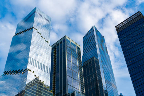 istock Skyscraper in metropolis city. City downtown with skyscraper in perspective. Perspective view. Skyscraper building architecture. Skyscraper contemporary architecture. Modern city perspective 2183615060