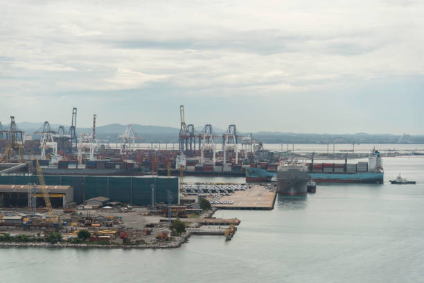 istock container ship commercial vessel alongside in port for loading and discharging containers services in maritime transports in World wide logistics 2183617000