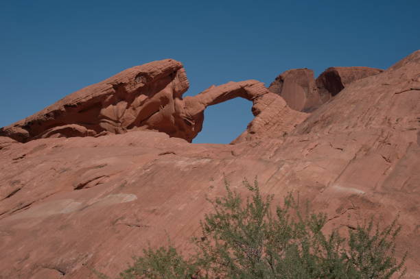 Naturally Eroded Sandstone Cave in the Bowl of Fire Inside the Valley of Fire Mojave Desert Nevada