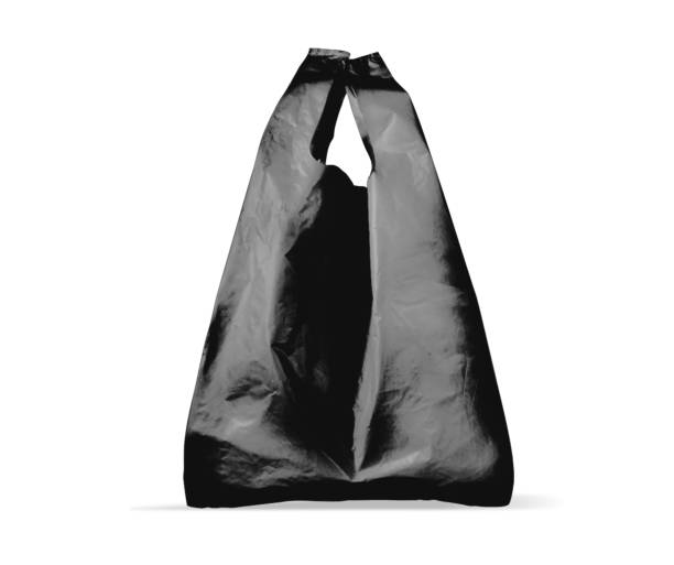 istock Plastic grocery bag. Close up of empty plastic bag with space for your logo. Isolated on white background. Disposable plastic bag with handles. 2183620615