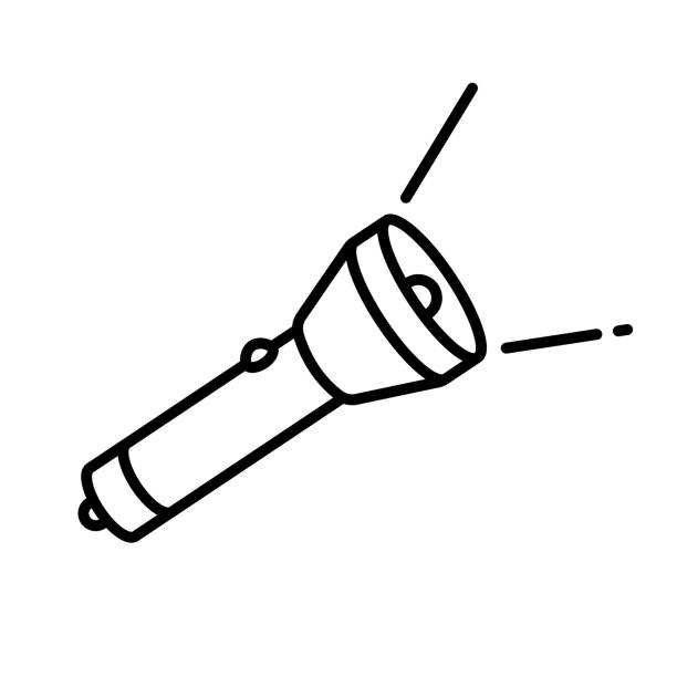 Flashlight line icon vector design Scalable to any size. Vector illustration file. flashlight stock illustrations