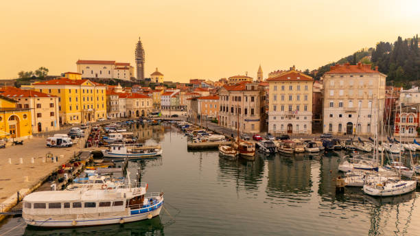 istock Sunrise Over Piran Marina with Boats 2183626481