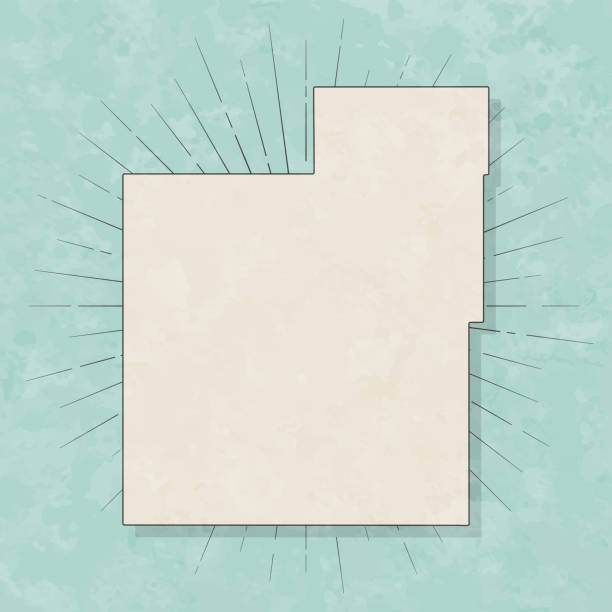 Map of Jackson County - Kansas, in a trendy vintage style. Beautiful retro illustration with old textured paper and light rays in the background (colors used: blue, green, beige and black for the outline). Vector Illustration (EPS file, well layered and grouped). Easy to edit, manipulate, resize or colorize. Vector and Jpeg file of different sizes.