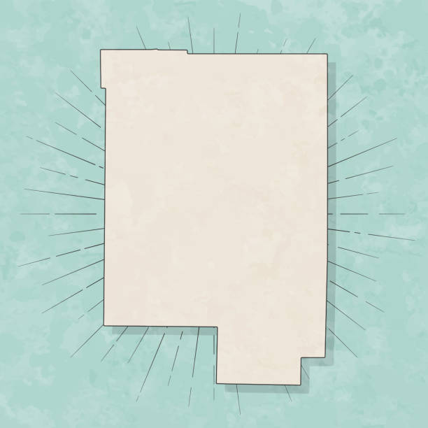 Map of Crawford County - Missouri, in a trendy vintage style. Beautiful retro illustration with old textured paper and light rays in the background (colors used: blue, green, beige and black for the outline). Vector Illustration (EPS file, well layered and grouped). Easy to edit, manipulate, resize or colorize. Vector and Jpeg file of different sizes.