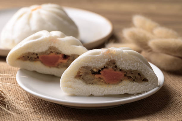 istock Asian steamed bun stuffed with pork and egg 2183636799