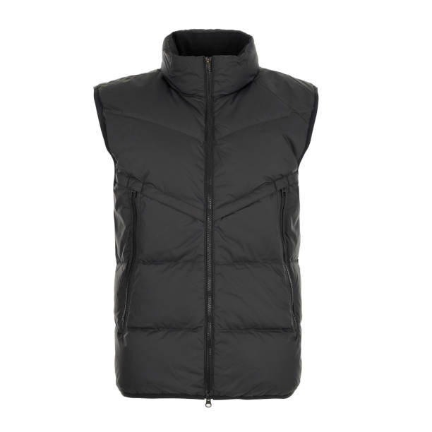 istock Black vest with collar and zipper isolated on white background 2183638291